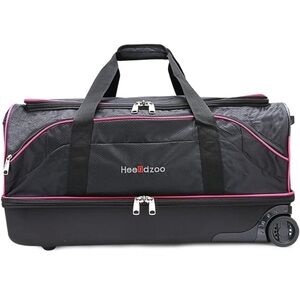 Healtdzoo Black Duffel Bag (costumes) with Pink Trim